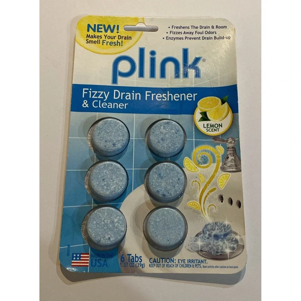 Plink Fizzy Drain Freshener and Cleaner, 6 Pack - 2015 VTG, Prevents Build-up